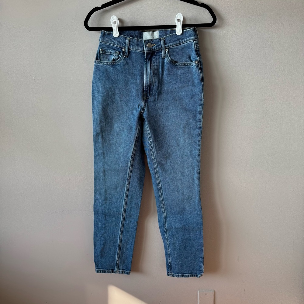 Everlane Women’s Organic Cotton High Rise Straight Leg Denim Jeans Size 25 Reg
